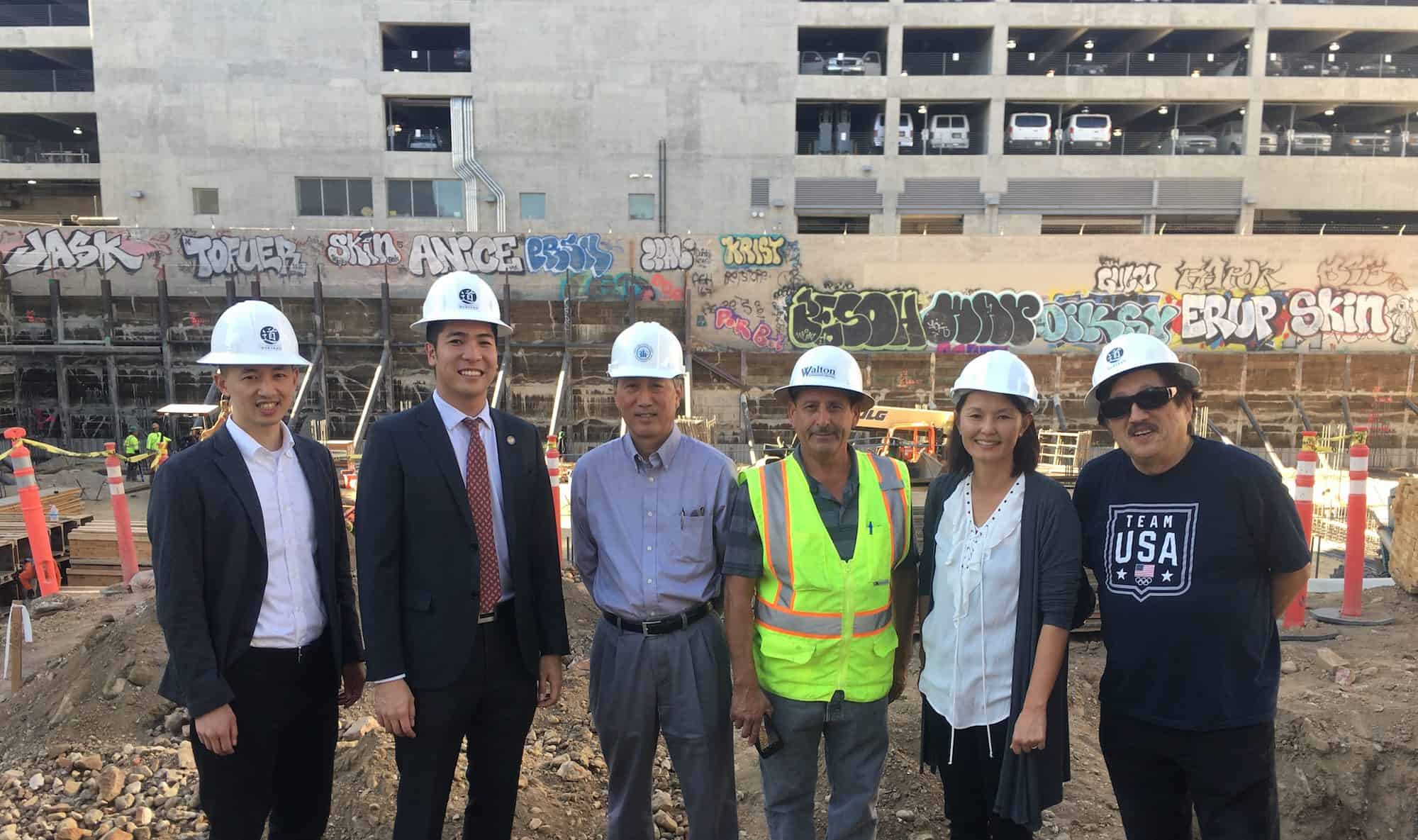At the Budokan Community Recreation Center construction site