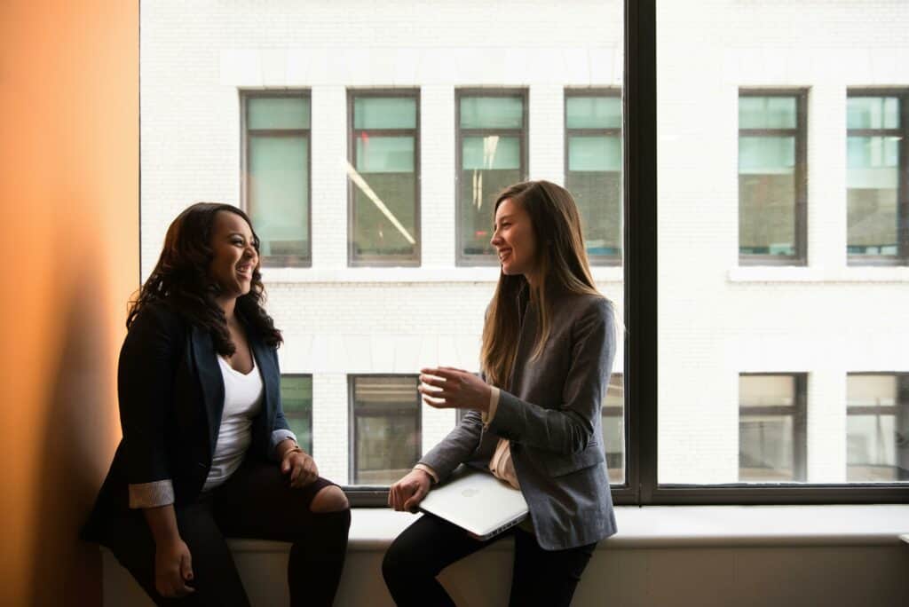 Two women building their small business network