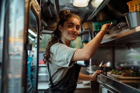 Young chef in a prep kitchen