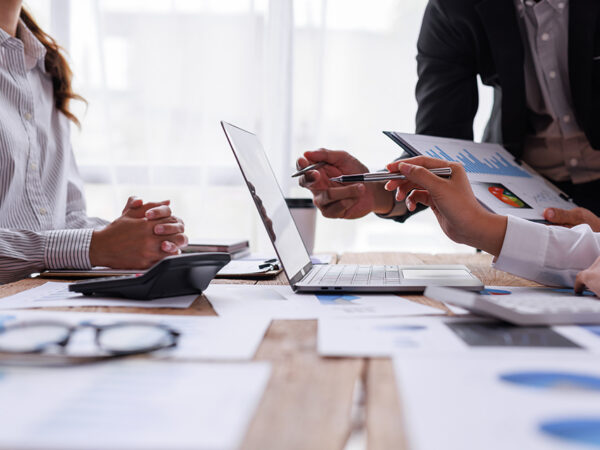 Team Of Business working at office with documents on his desk, d