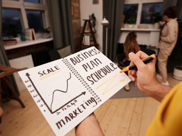 a business owner planning how to move her business forward