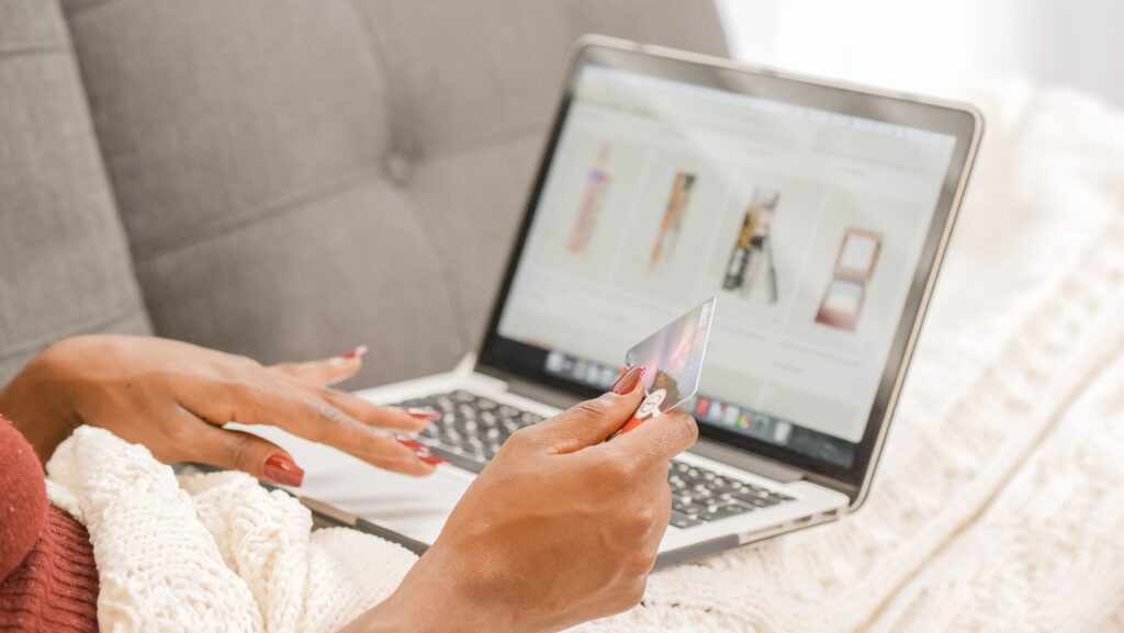 Customer shopping online at a business ready for e-commerce.