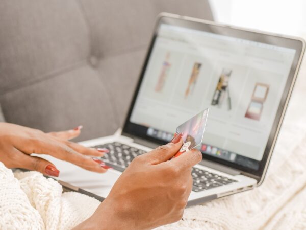 Customer shopping online at a business ready for e-commerce.
