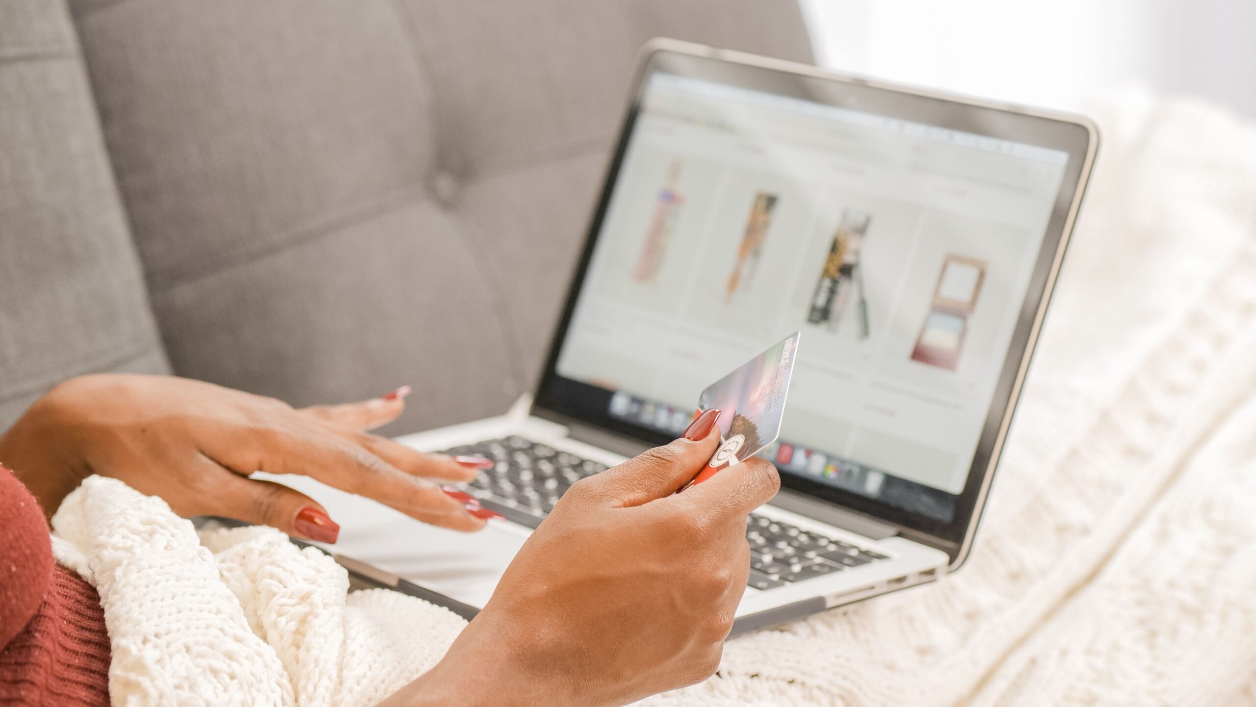 Customer shopping online at a business ready for e-commerce.