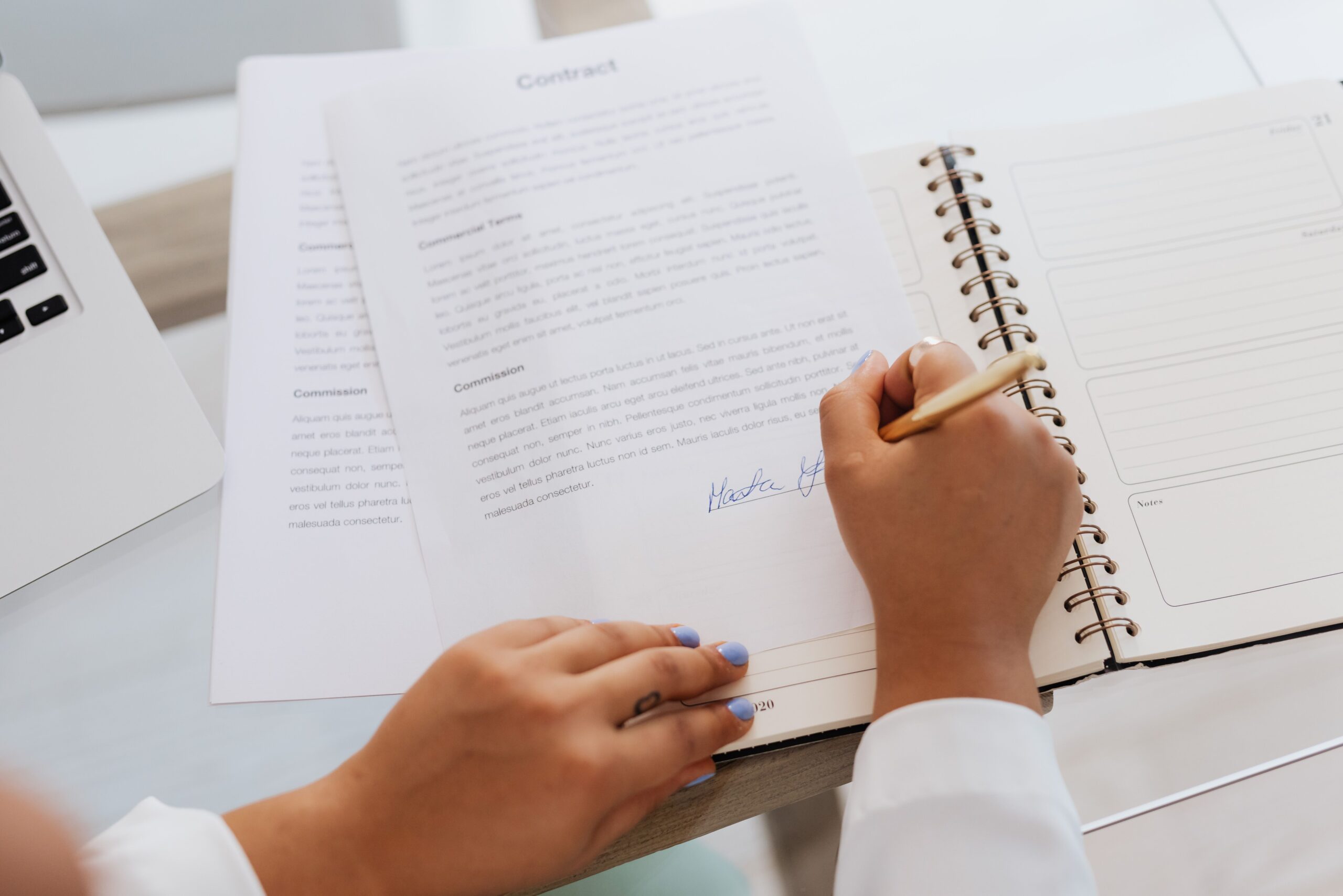Procurement readiness for small business owner who is signing a contract